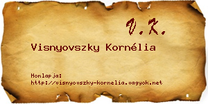 Visnyovszky Kornélia névjegykártya